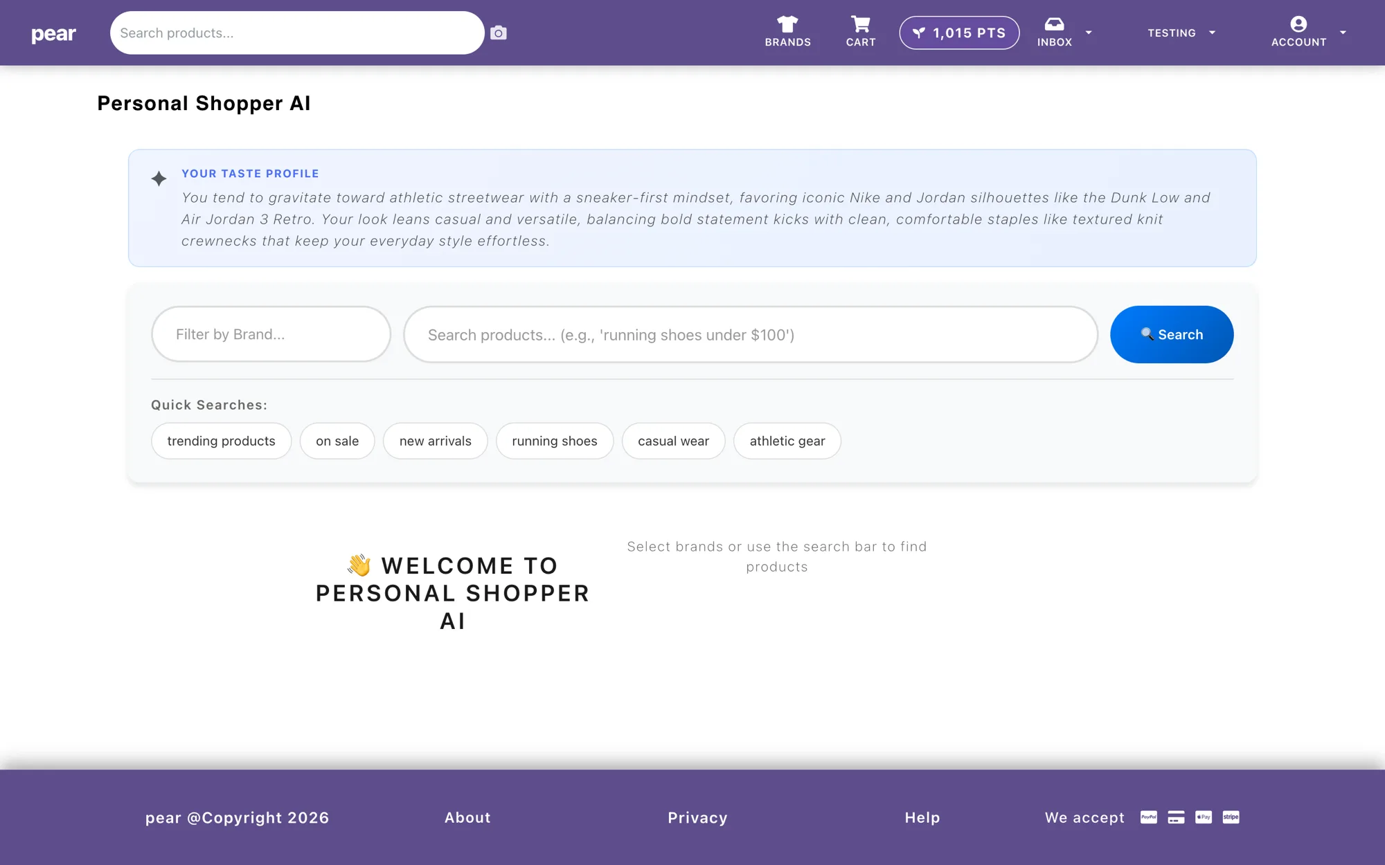 Personal Shopper AI — a plain-English taste profile and natural-language product search
