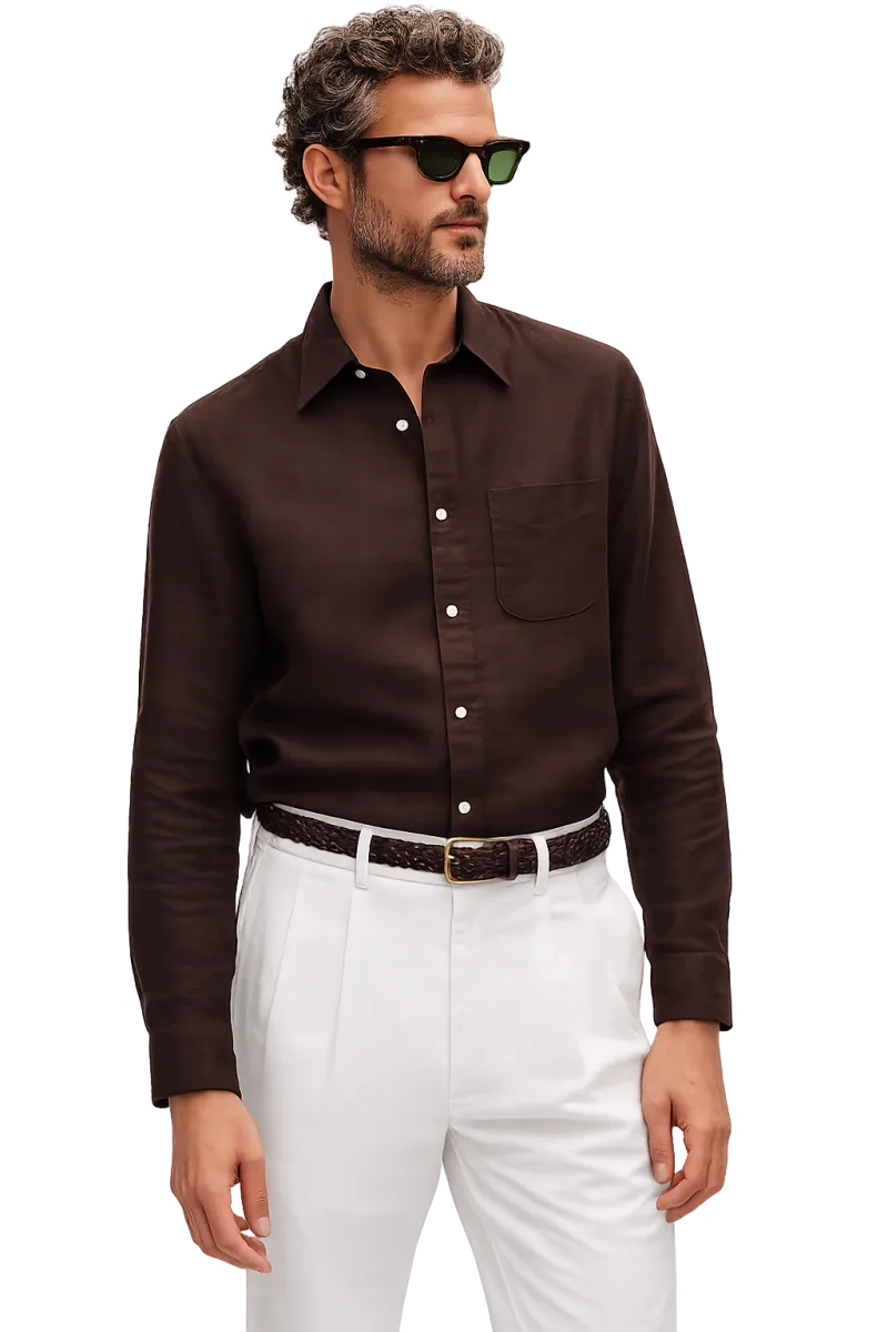 J.CREW Linen Point-Collar Shirt